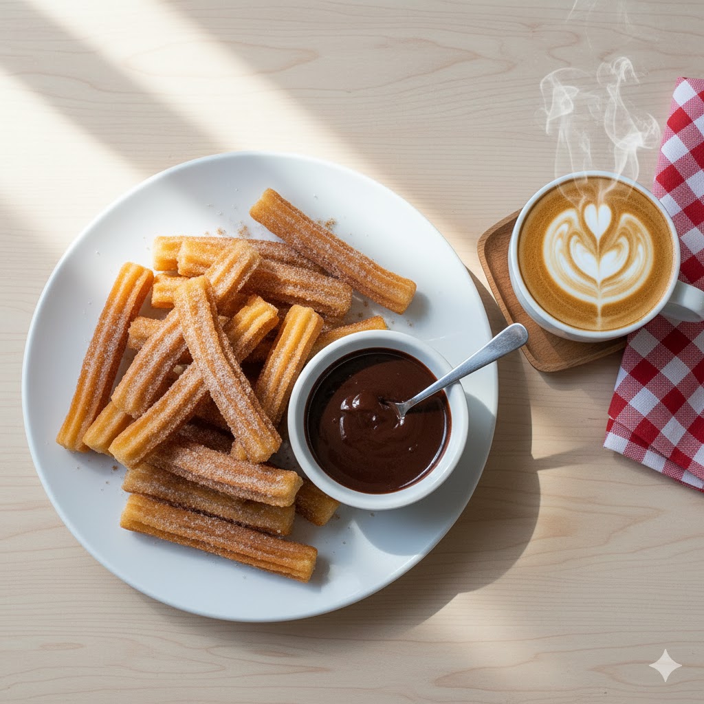 Delicious churros being served