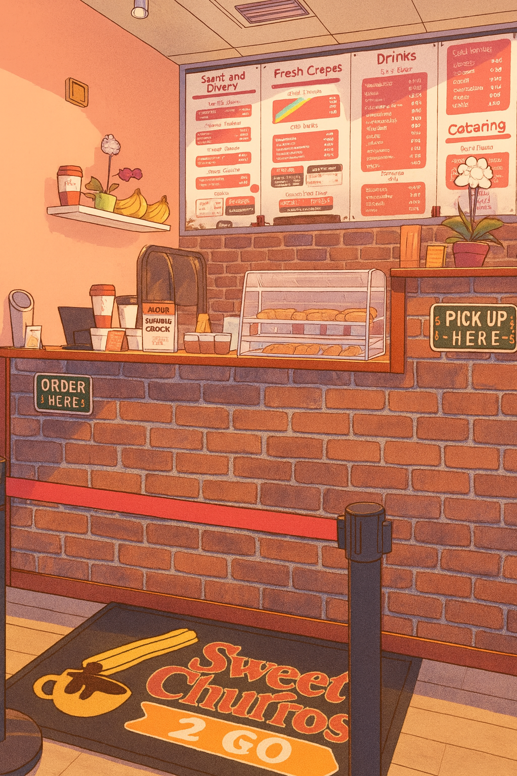 A baker's hands dusting freshly made churros with cinnamon sugar in a cozy bakery